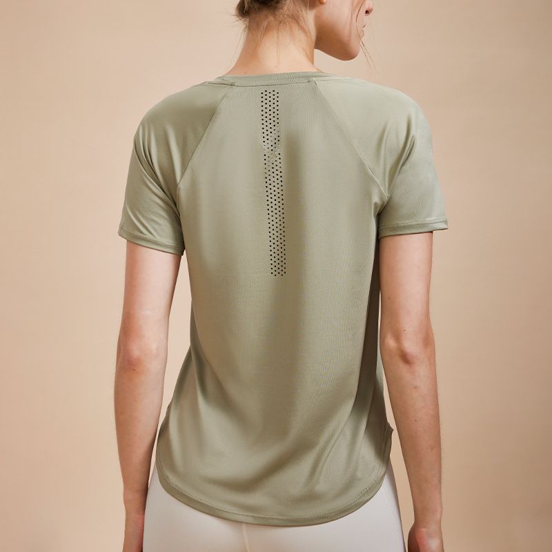 

Женская дышащая влагоотводящая футболка с коротким рукавом для бега и спорта, быстросохнущая, для йоги Green (after a word net)(New Edition) XL