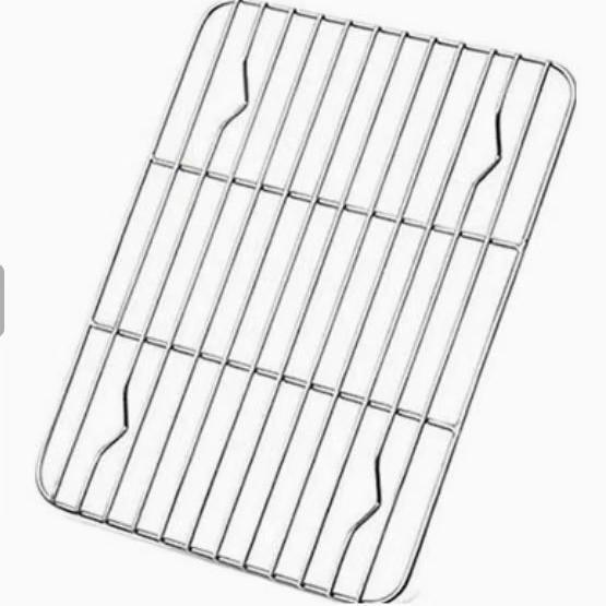 Stainless Steel Semi-Circular Oil Draining and Cooling Rack with Feet for Baking and Barbecue