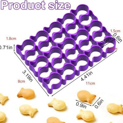 Neue 25 Fächer Fischkeks-Ausstechform ABS-Material Backform Mini Goldfisch-Keks-Ausstechform Küchenhelfer