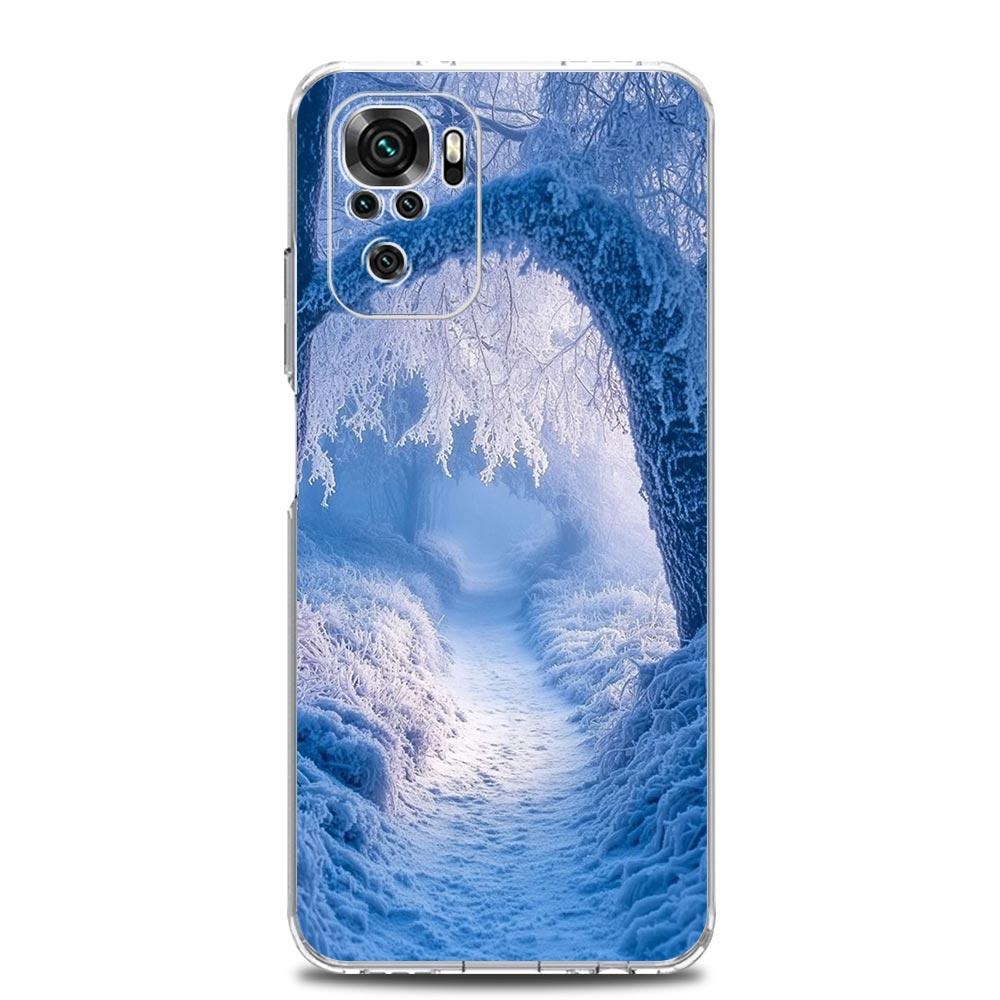 Phone Case For Xiaomi Redmi Note 14 13 12 4G 9S 9 10 11 Pro Plus 5G 14C 13C 12C 10C 9A TPU Cover Landscape Winter Light Snow