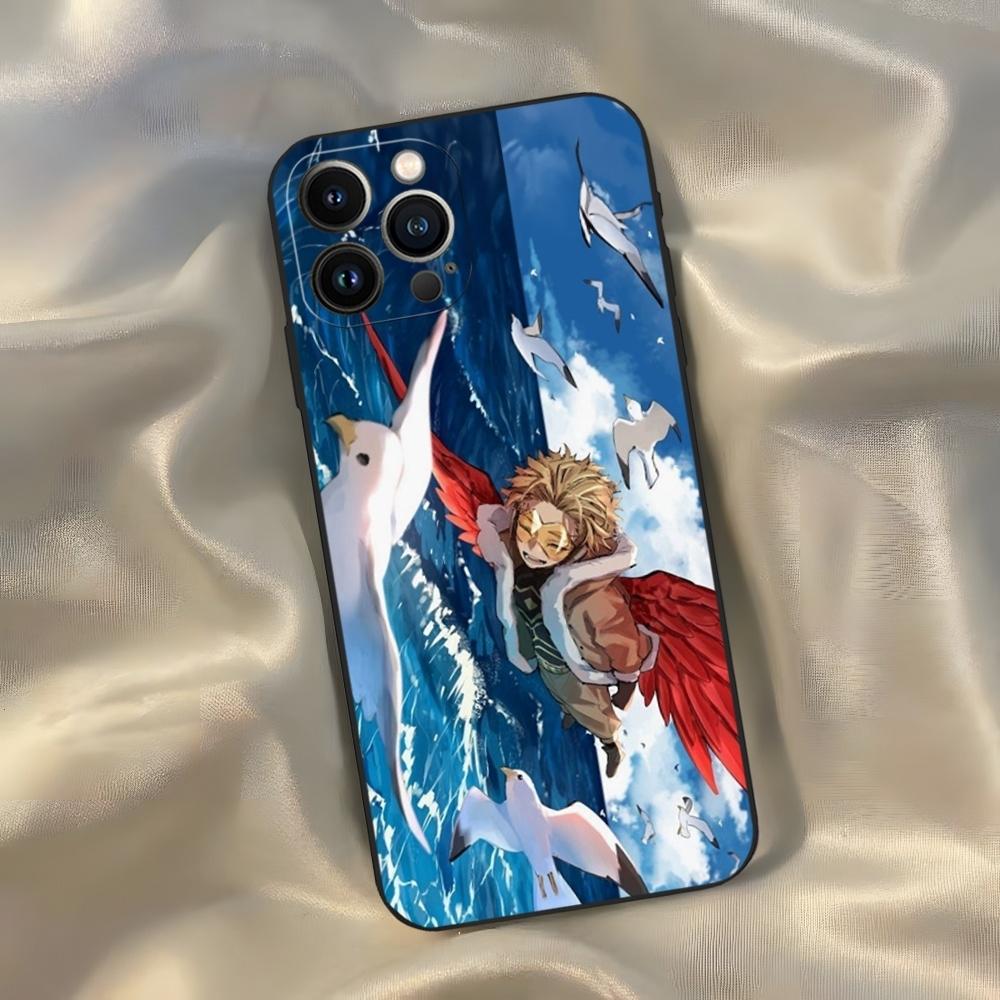 

My Hero Academia Hawks Phone Case for Iphone 16 15 14 13 12 11 Pro Max Xr X Xs Mini 8 Plus SE 2022 Black Soft Silicone Cover iPhone14