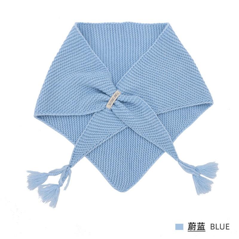 Knitted Wool Blend Scarf - Luxurious Cashmere Feel Triangle Shawl Women Thick Warm Winter Accessory