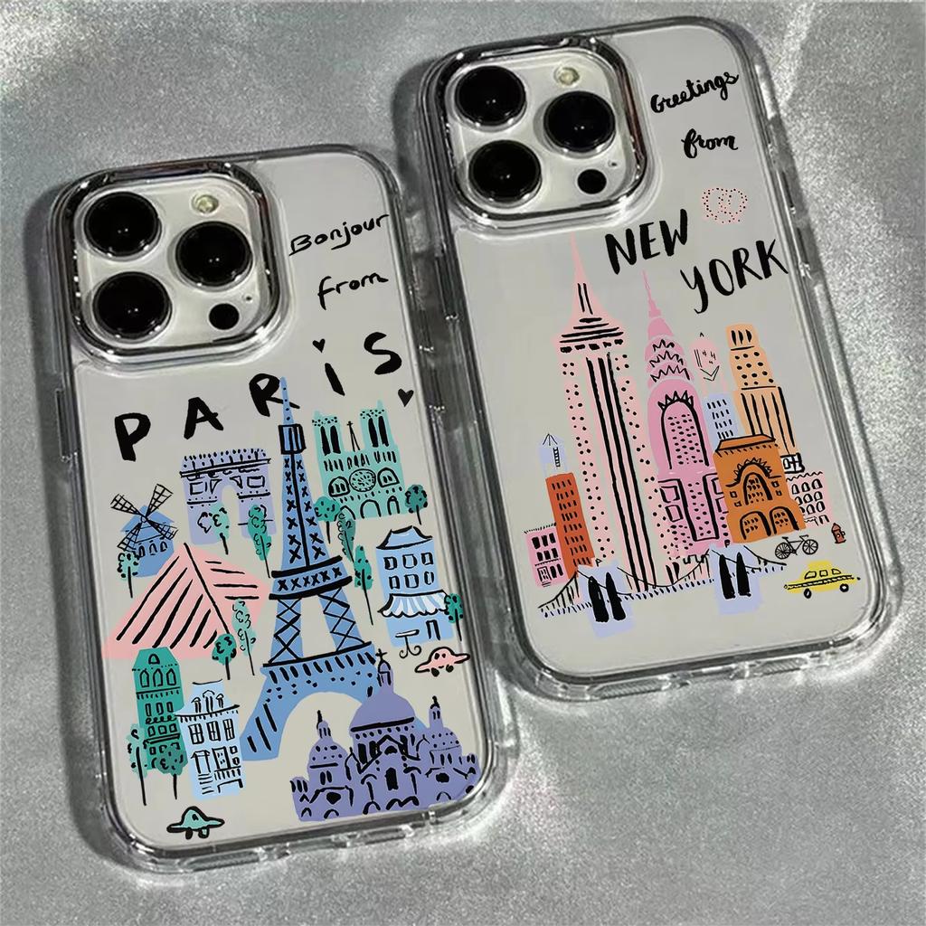 Reise Stadt Handyhülle Für iPhone 17 Air 16 e 15 14 13 12 11 Pro Max Plus SE 2020 2022 Transparent Weiche Hülle