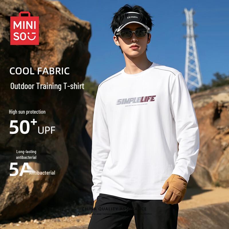MINISO Men's Colorblock Long-Sleeve Quick-Dry T-Shirt