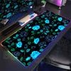 RGB LED  Floral Plants Mousepad Rubber XXL Cartoon Anime Gaming Mouse Pad Keyboard Mouse Mats Desk Mat Accessories Mouse Carpet