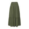 Falda Midi Casual Holgada de Verano para Mujer, Colorida, Cintura Elástica, Línea A, Bolsillo, Cintura Alta