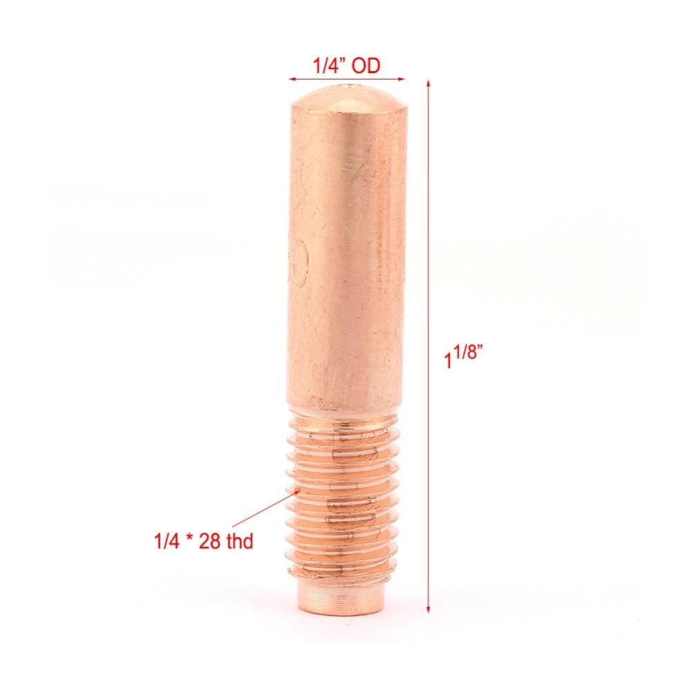 10 Pcs Copper MIG Welding Contact Tips Smooth Surface Copper Contact Tips For Miller Torch
