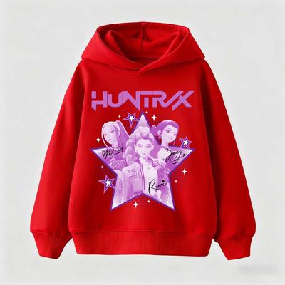 Kinderhoodie K-pop Demon Hunters Hoodies Meisje Dunne Hoodie Sweatshirt met Capuchon Sportkleding Lange Mouw Kinderkleding