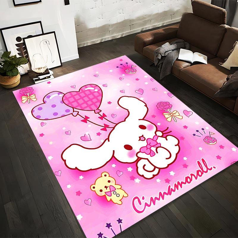 

Cute Pink Cartoon Carpet with Cinnamoroll Design1Hearts1Bear1Bows1and Stars Pattern Suitable for use as an anti-slip1 for1room and bedroom sofas 40x60cm( 15x23in )