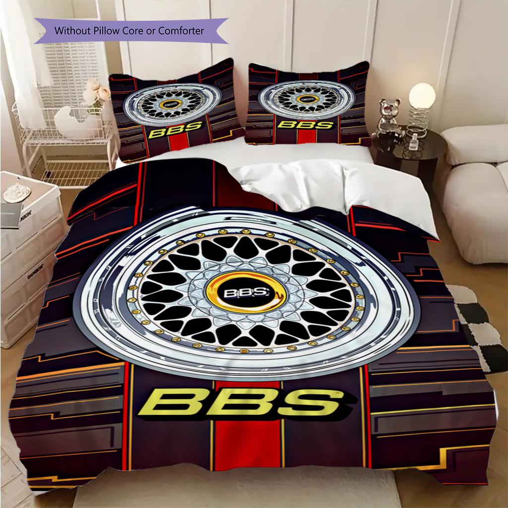 Bold Bbs Grid Bedding (1 * Duvet Cover + 2 * Pillowcase, Without Core) 2D Flat Christmas Birthday Gift Bedding Set Soft and Comfortable