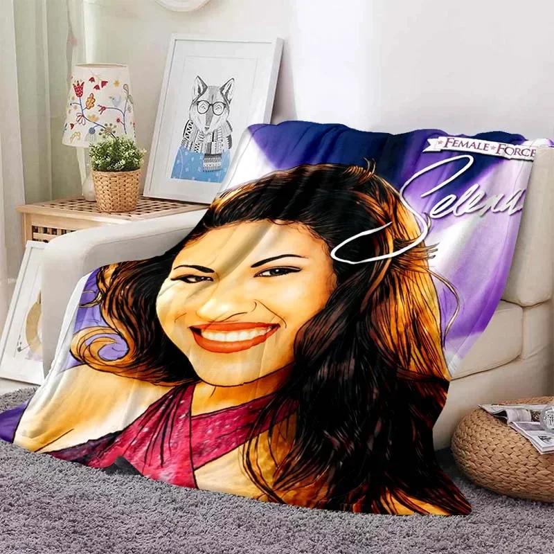 Selena Quintanilla Sakura Beauty Blankets Fleece Textile Decor Multifunction Soft Throw Blankets for Sofa Outdoor Quilt