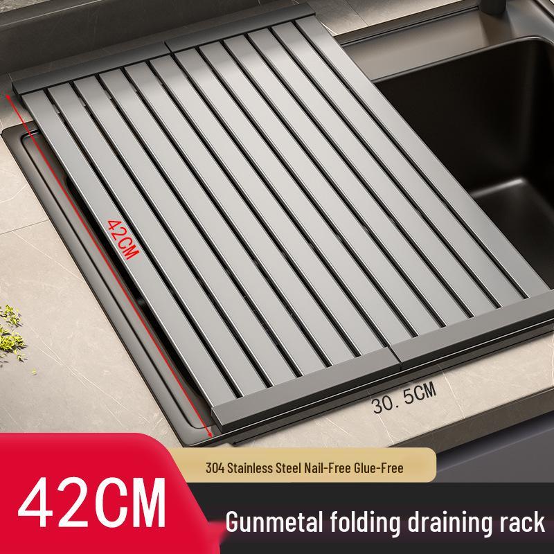Foldable Stainless Steel Kitchen Sink Drain Board and Dish Rack
