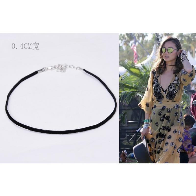 Women S Minimalist Vintage Black Velvet Choker Necklace Geometric Collarbone Chain