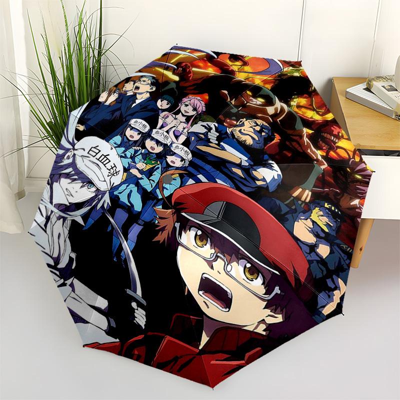 

1pc Anime Characters Outdoor Umbrella - Automatic Opening/Closing - Portable 3-Fold Design - 8-Rib Iron Frame - Perfect Gift for Fans, Travelers,