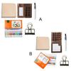 Travel Paint Palette Mini Watercolor Palette Set Portable Watercolor Set Wooden Grid Paint Box for Artists and Students