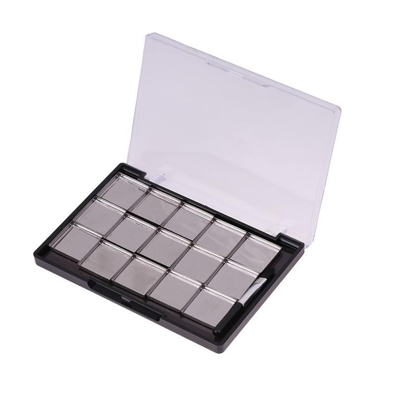 1 Stück leere magnetische Kosmetikpalette Lidschatten Rouge DIY Make-up-Box mit 15 Fächern Eisenplatte und Pinsel