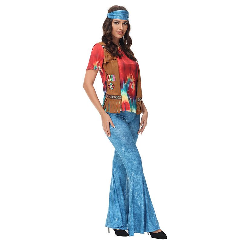 Cosplay Halloween Costume 10s Vintage Disco Hippie Stage Costume, Native American Native American Costume
