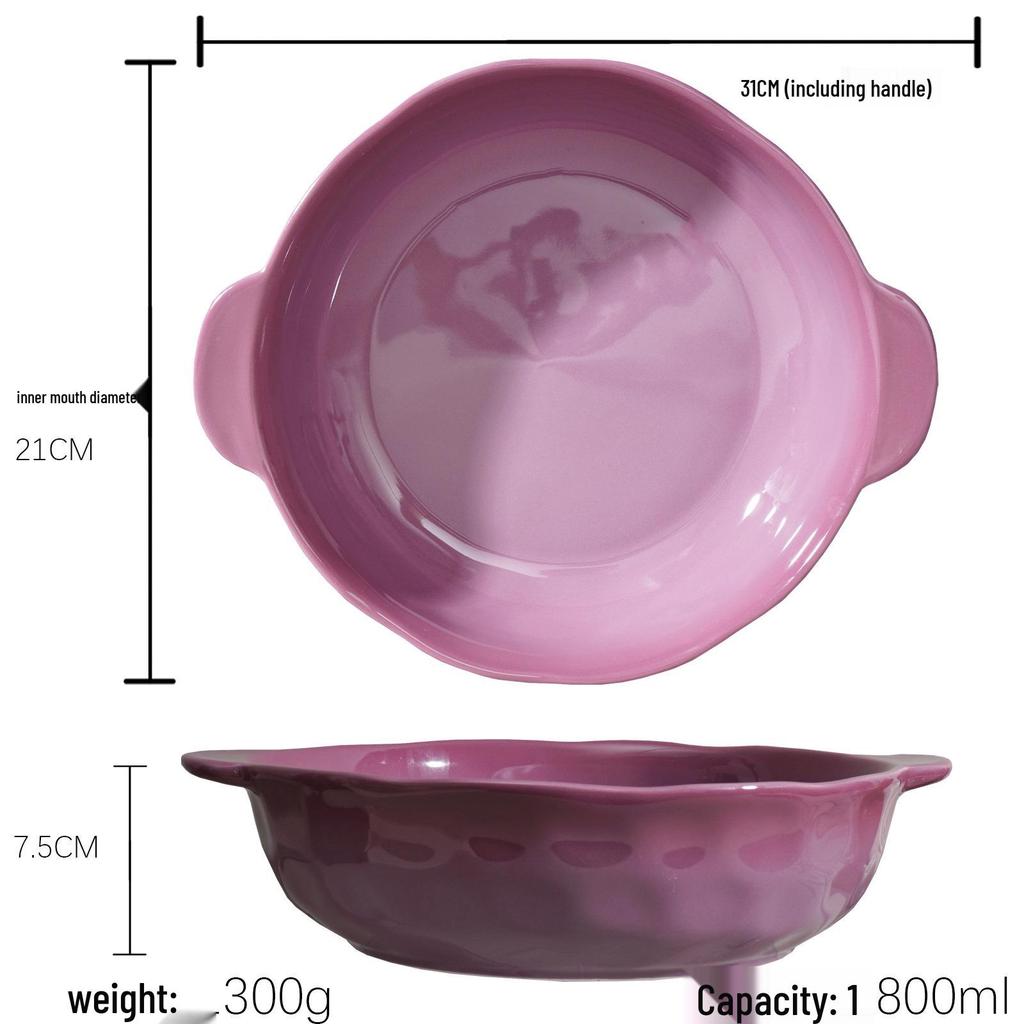 14-Zoll Keramikschüssel mit Doppelohren für Sauerkrautfisch & Suppe, Mao Xue Wang Stil