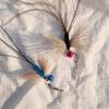 2pcs Blue Simulation Insect Cat Teaser Stick for Change Heads Cat Toys Tassel Pet Toy Supplies