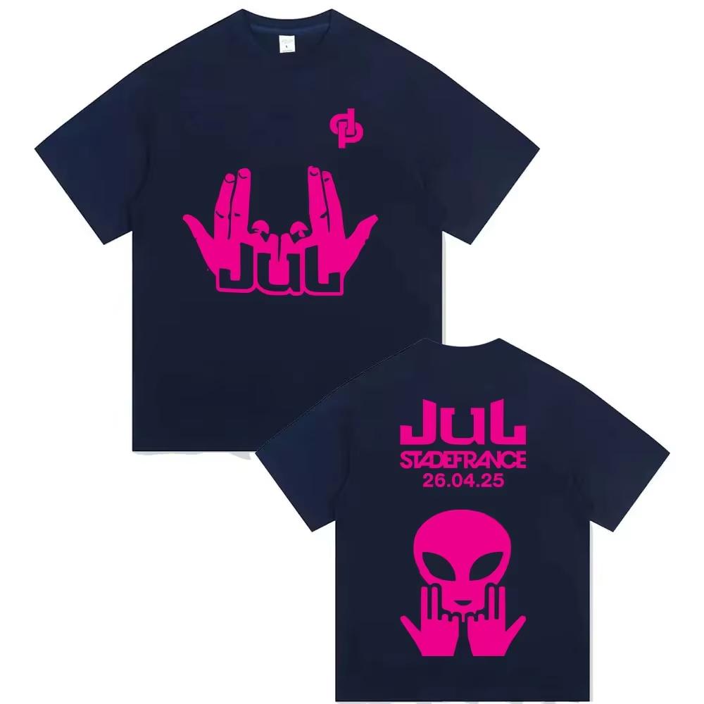 French New Rap Jul Tour Album 2026 TShirts Man Woman Pop Music Fashion Short Sleeve T Shirt Vintage High Quality Cotton Tshirt