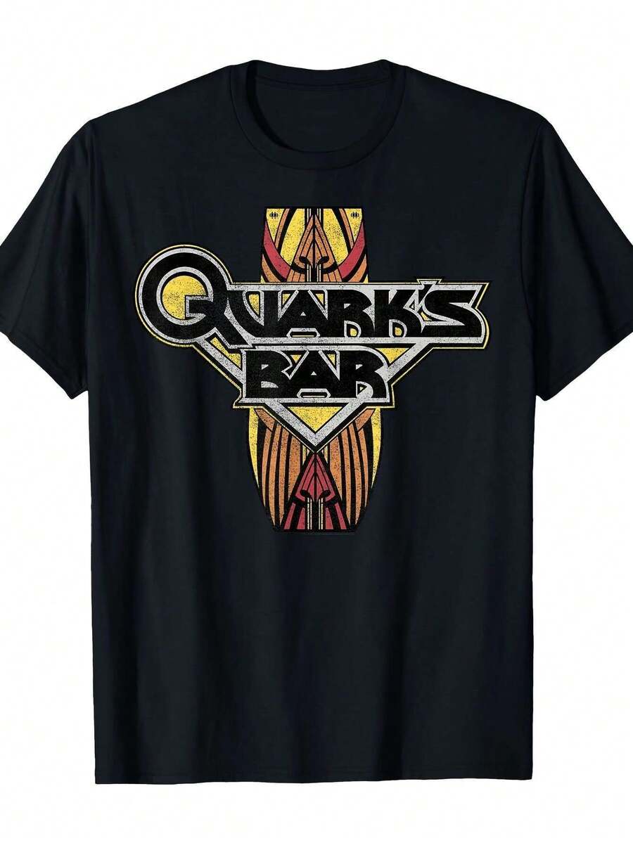

Unisex s Deep Space No.9 Quark Bar Retro Sci-Fi Graphic T-Shirt - Black Slim Fit Casual Tee S