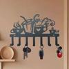 Metal Wall Hook Coffee Theme, 7 Hooks Mug Coat Key Holder, Kitchen Cafe Decor Storage Rack for Entryway Bedroom