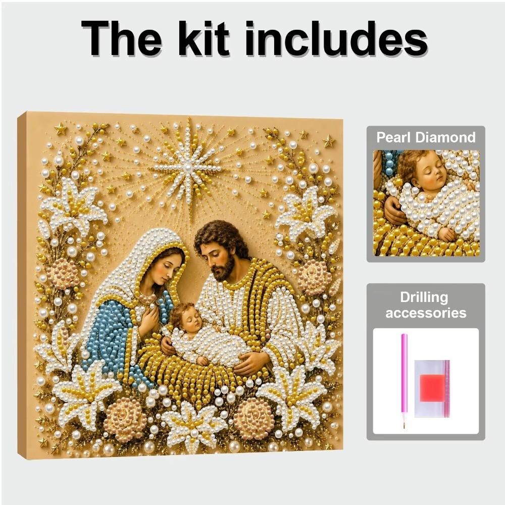 Krippe Religiöses Perlen Malset Jesus Perlen Malset Wohnzimmer Dekoration