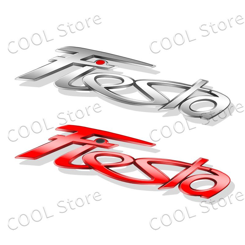 Logo de Metal Cromado 3D Fiesta Letra Carro Styling Para-lama Lateral Porta-malas Traseiro Adesivo Decalque Emblema Para Fiesta Emblema MK3 MK4 MK5 Acessório