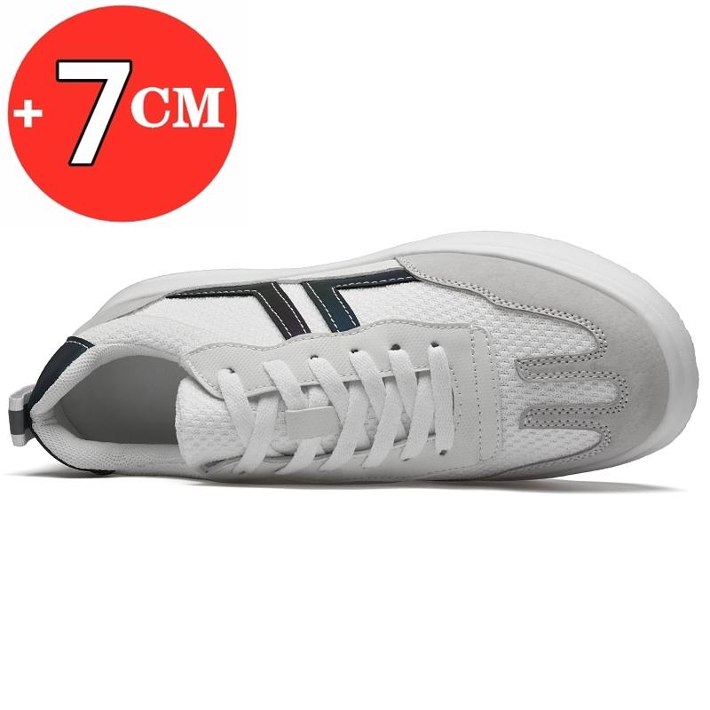 Mode Neue Herrenschuhe mit Absatz Weiß Atmungsaktive Sportliche Freizeit-Sneaker Herren Unsichtbare Schuhe zur Höhenvergrößerung Mode Herren Schuhe mit Absatz