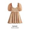 2025 Spring Women's European & American French Retro Puff Sleeve Dress