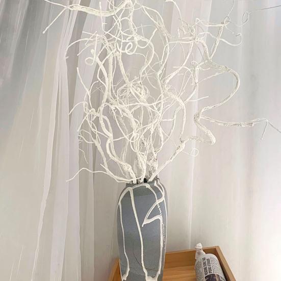 Artificial Branches Faux White Curly Willow Branch Decorative Plant Twigs for Flower Arrangement Vase Home Wedding Centerpieces