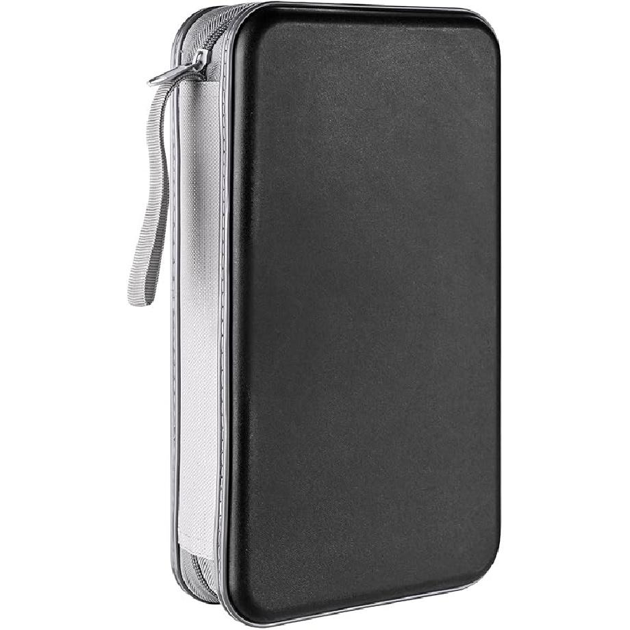DVD Case, 96 Capacity CD Case Portable CD Holder Storage Hard Plastic DVD Wallet Holder Organizer For Car