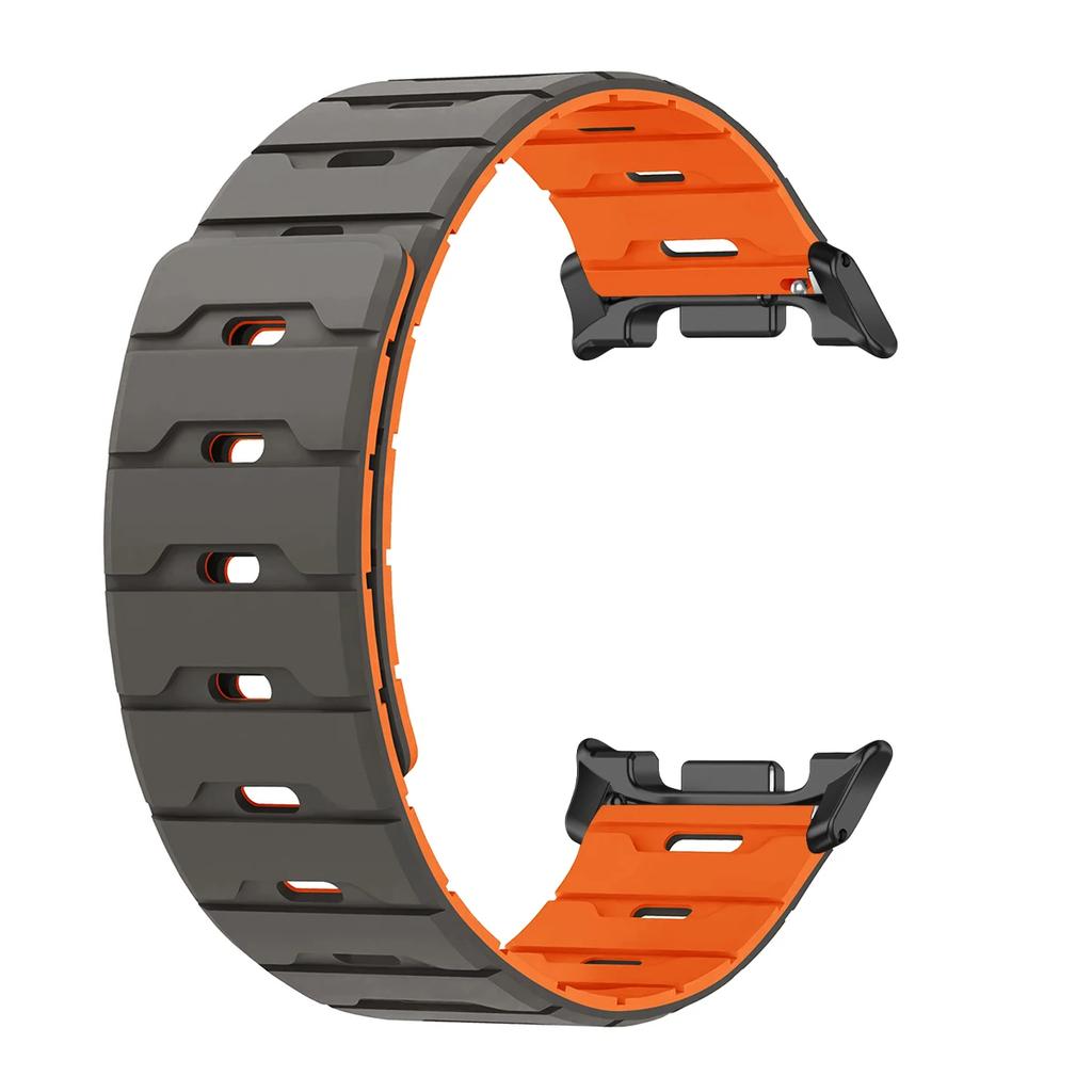 Magnetiskt Band För Samsung Galaxy Watch 8/8classic Ultra 2025/7 47mm Tvåfärgat Silikonband För Galaxy Justerbart Sportarmband