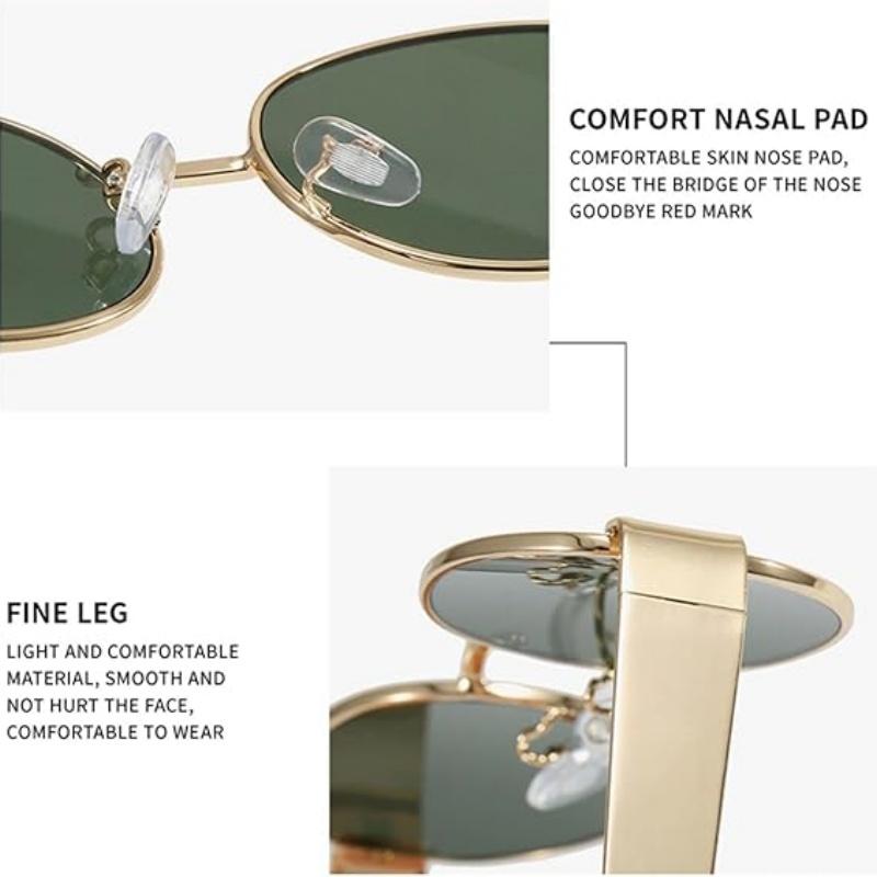 Luxury Metal Brand Sunglasses for Men and Women Unisex Designer Fashion Sun Glasses Oval Unisex Stylish Eyewear Shades