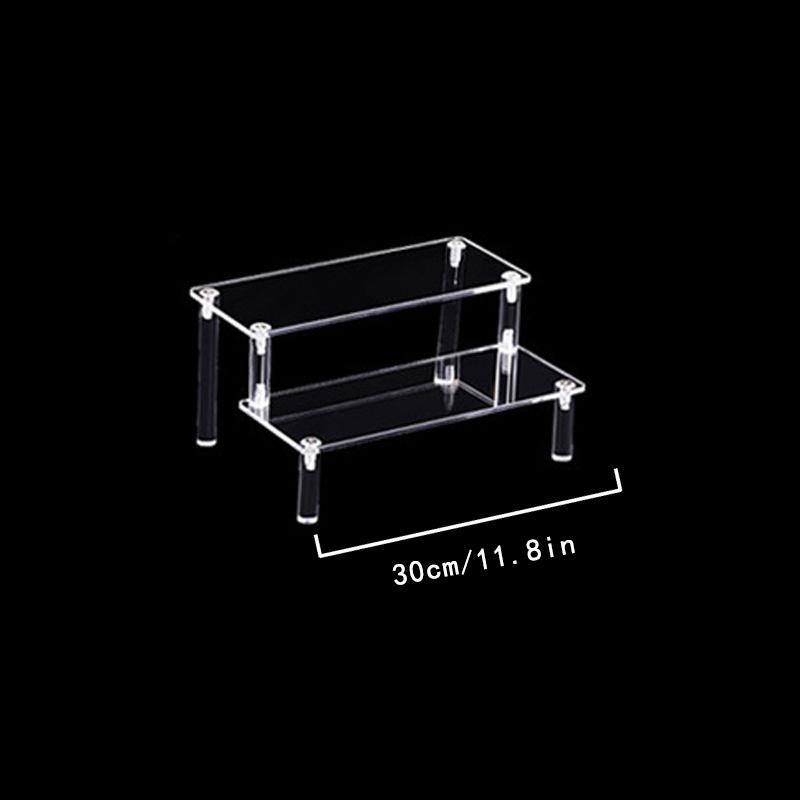1-3 Tier Acrylic Display Stand Durable Display Rack For Cupcake Perfume Doll Transparent Trapezoidal Blind Box Storage Shelf