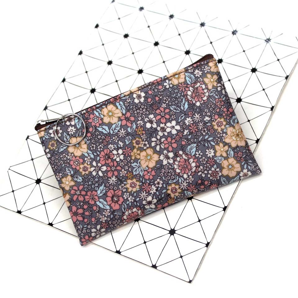 Lässige Vintage kleine Blumengeldbeutel wasserdicht Baumwollstoff kleine quadratische Tasche Kartenhalter Damen Mini-Geldbörsen Mädchen-Taschen