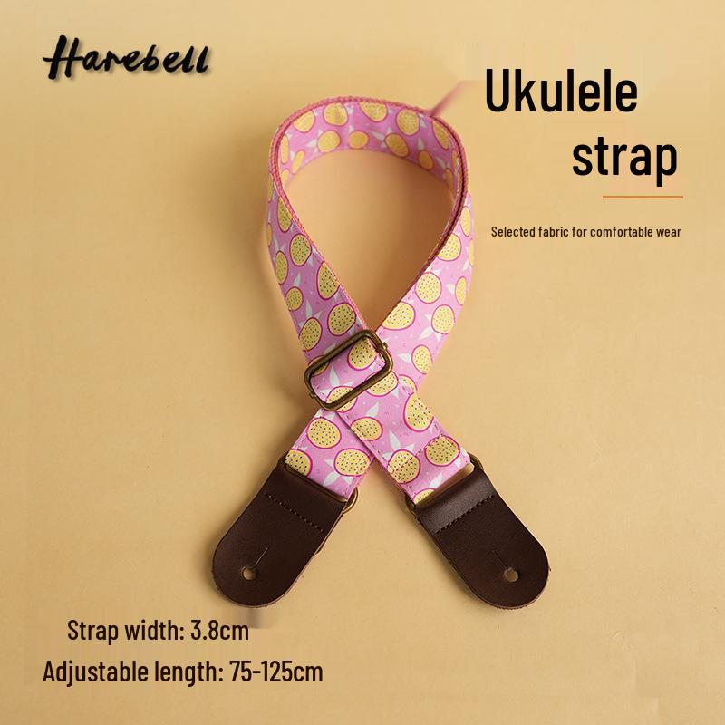 Guitarrem - Lyserød Passionsfrugtmønster, Justerbar Spænde, Model PO-028.