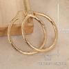 New Women's Ring Gold Plated Wave Pattern Earrings Round Earrings Luxury Jewelry Wedding Anniversary Gift