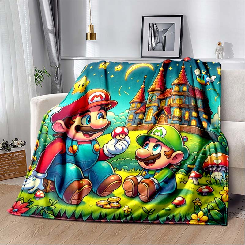 Super Mario game blanket, warm and comfortable flannel blanket, suitable for bedrooms, sofas, beds, chairs