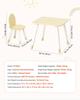 Kids Table and 2 Chairs Set, Toddler Table and Chair Set with Rounded Edge Design & Graffiti Desktop, Wooden Desk for Art, Craft, Reading, Learning,
