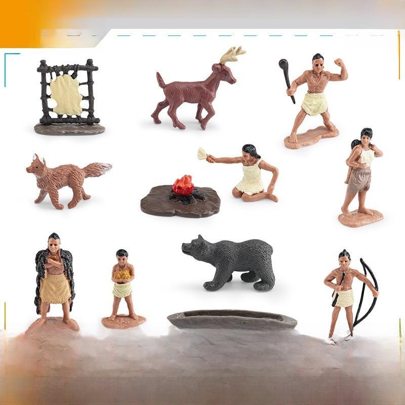 Wild West Pvc Model Figures Set With Chief And Cowboy For Kids Desk Display And Play