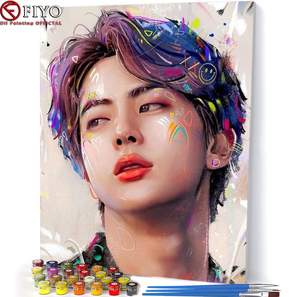 40x50 см раскраска по номеру Мак корейские звезды портретные наборы DIY ...