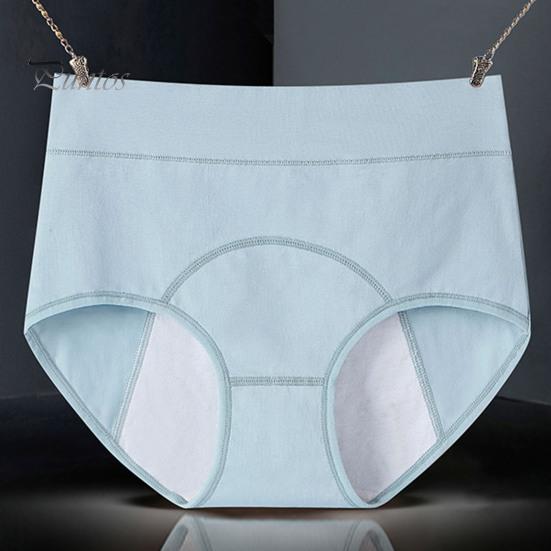 Women Panties Solid Color Plus Size Butt-lifted High Waist Seamless Elastic Period Prevent Leakage Briefs Menstrual Underpants Female Underwear