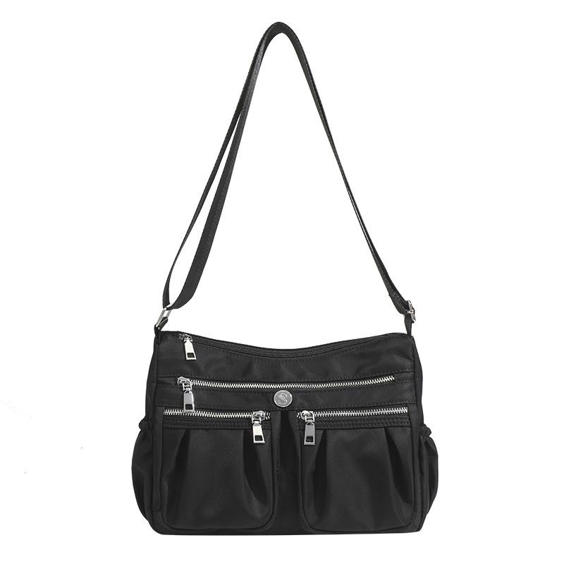 

Водонепроницаемая сумка для мамы из ткани Оксфорд, Женская повседневная сумка, Многослойная нейлоновая сумка через плечо, Большая вместительная сумка для женщин среднего возраста чёрный