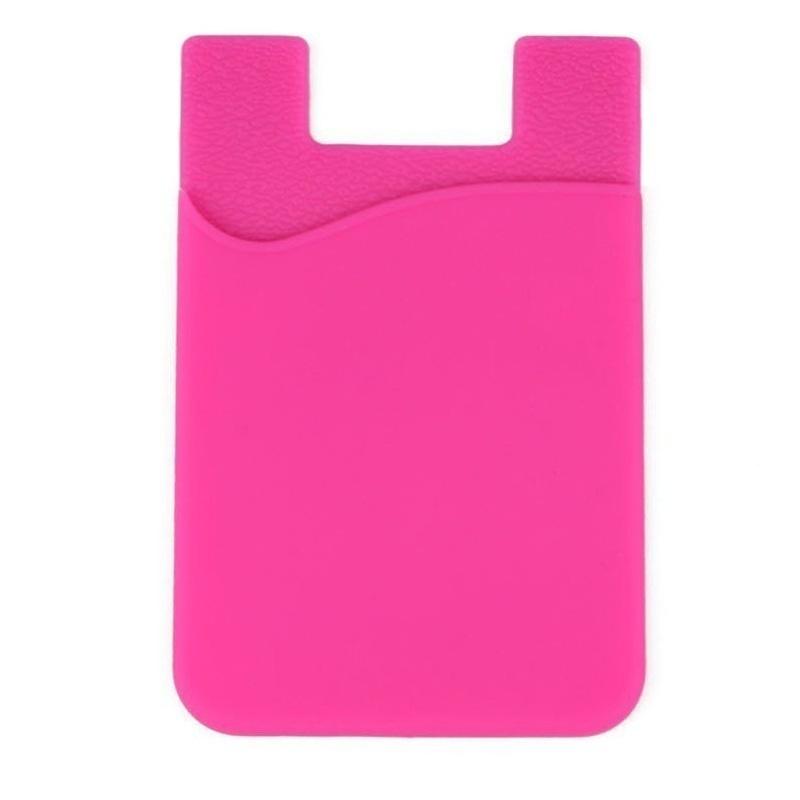 

3 шт. Умный силиконовый кошелек для мобильного телефона, держатель для карт, наклейка для наличных, кредитных карт розовый