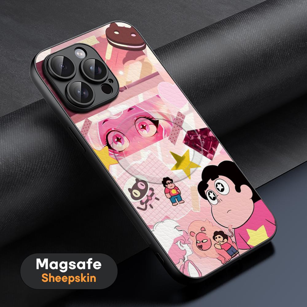 

Steven cute universe design Phone Case For iPhone 16 15 14 13 12 11 Plus Pro Max High-end Luxury Magsafe Sheepskin iPhone 12