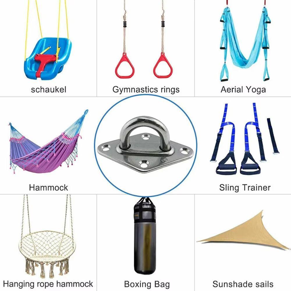 1/2Sets with Eye Plate Ceiling Mount Hooks Swing Chair Brackets  For Boat Yoga Swing Hammocks