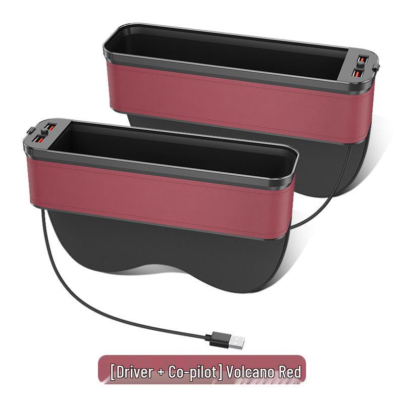Car Seat Gap Organizer with Light & Charging Function