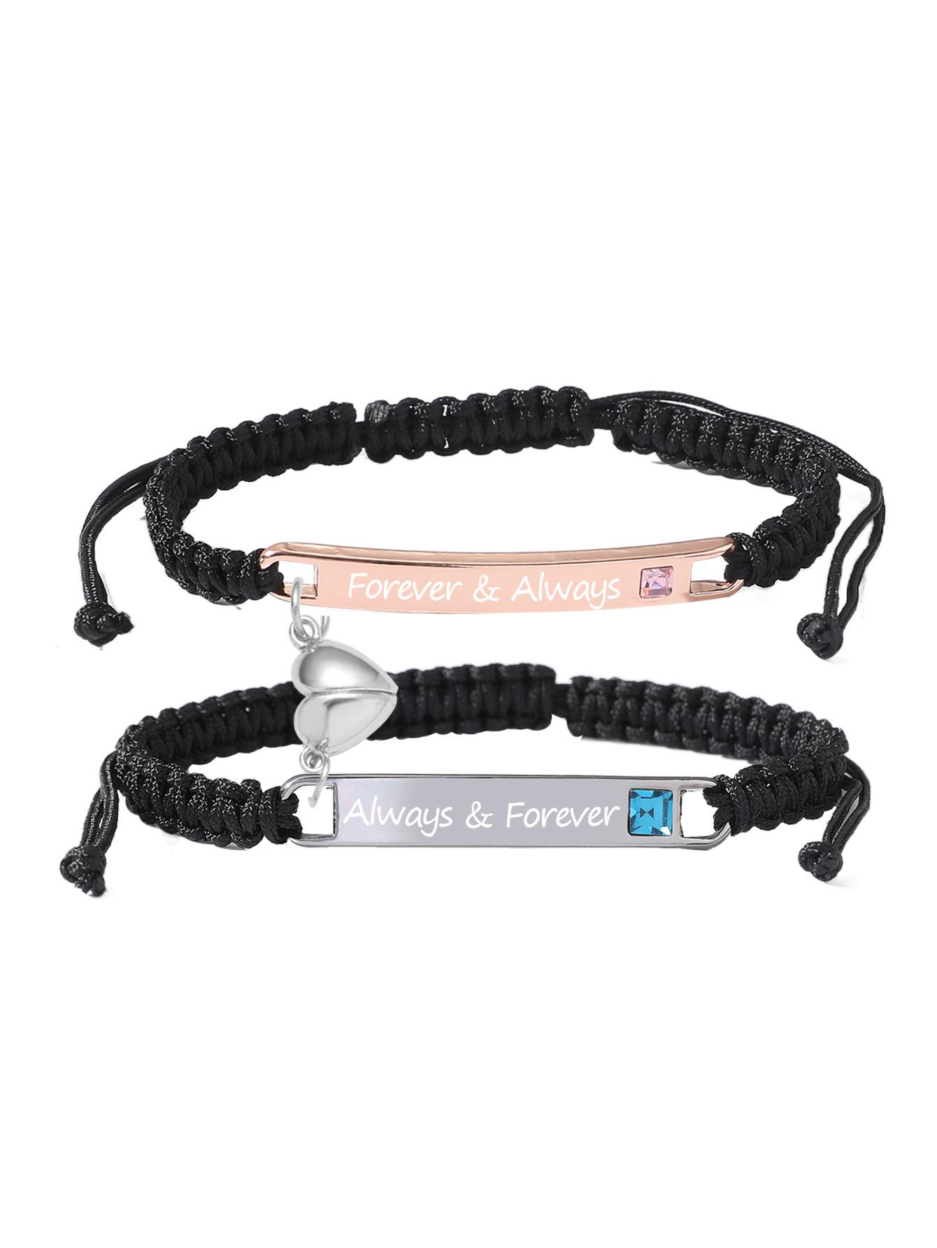 European Bestselling Magnetic Heart-to-Heart Couple Bracelets Jewelry Set