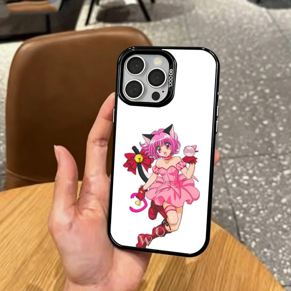 Magical Girl Tokyo Mew Mew Phone Case For iPhone17,16,15,14,13,12,11 Plus,Pro Max Colored Silver Plated Inside Cover